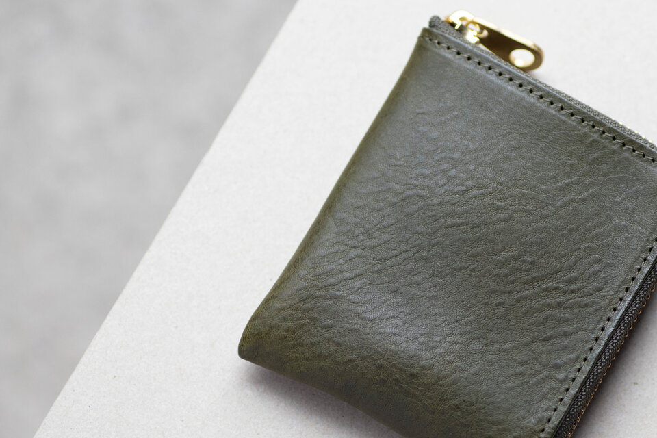 多機能スマートウォレット L字ファスナー財布 ミニ財布 牛革 ミネルバ