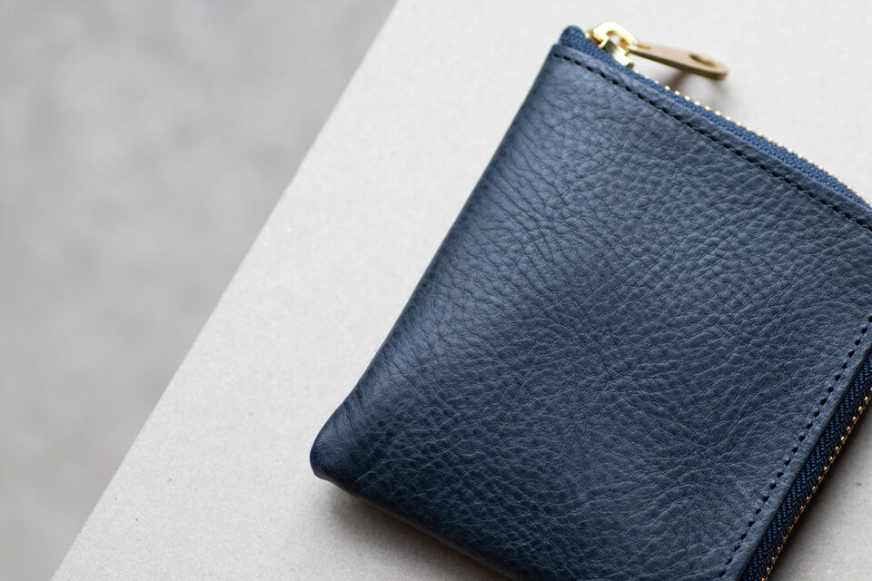 多機能スマートウォレット L字ファスナー財布 ミニ財布 牛革 ミネルバ