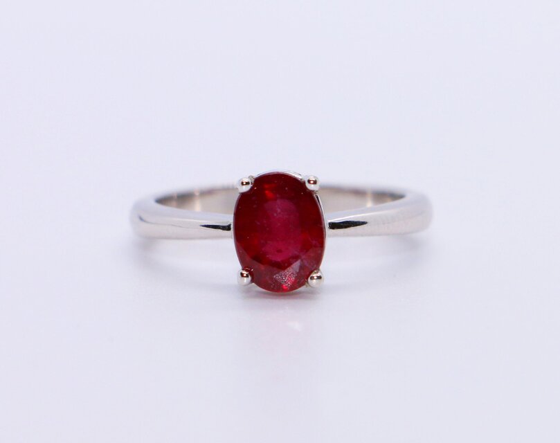 天然石＊ルビー　指輪＊14号　SV