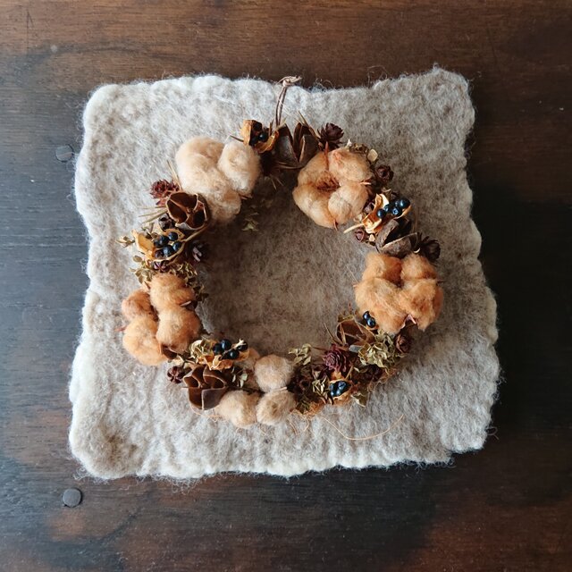 秋のコットンのリース