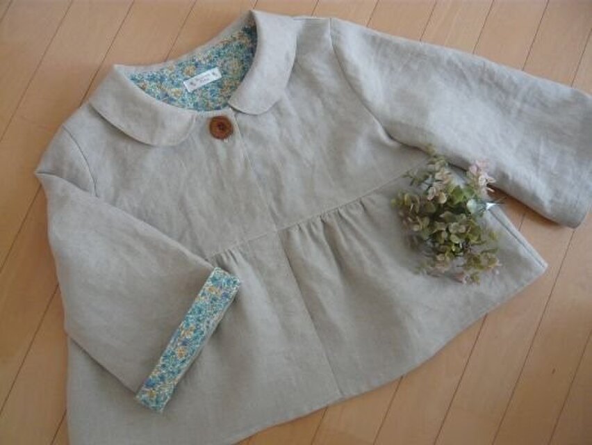 リネンショート丈 ジャケット