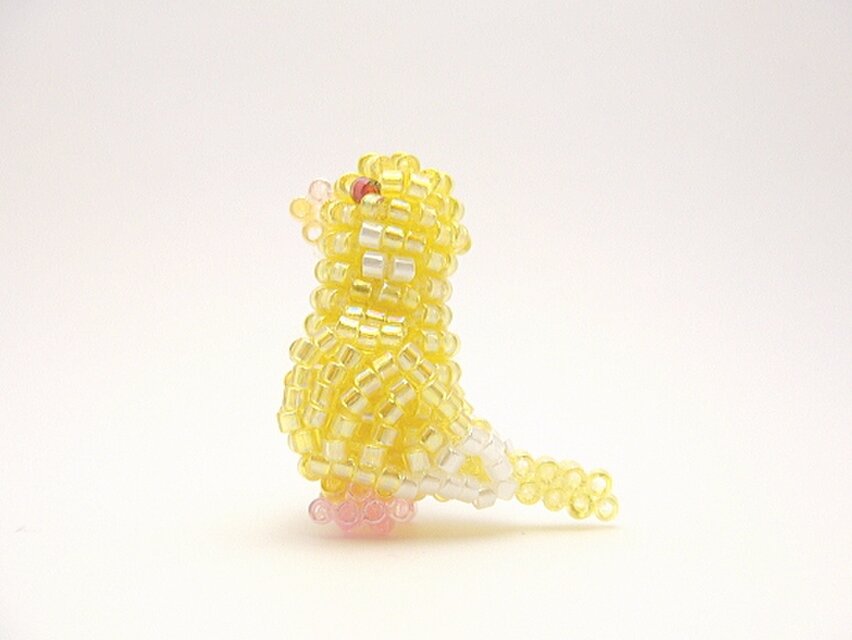 赤目種セキセイインコ・ビーズ（ストラップ/ブローチを選択）