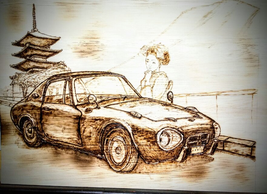 オーダー作品名車、トヨタS800と舞子さん