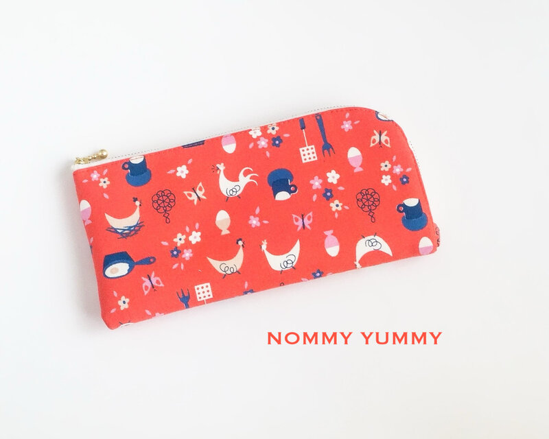 L字ファスナー長財布    ニワトリと目玉焼き ＊379＊