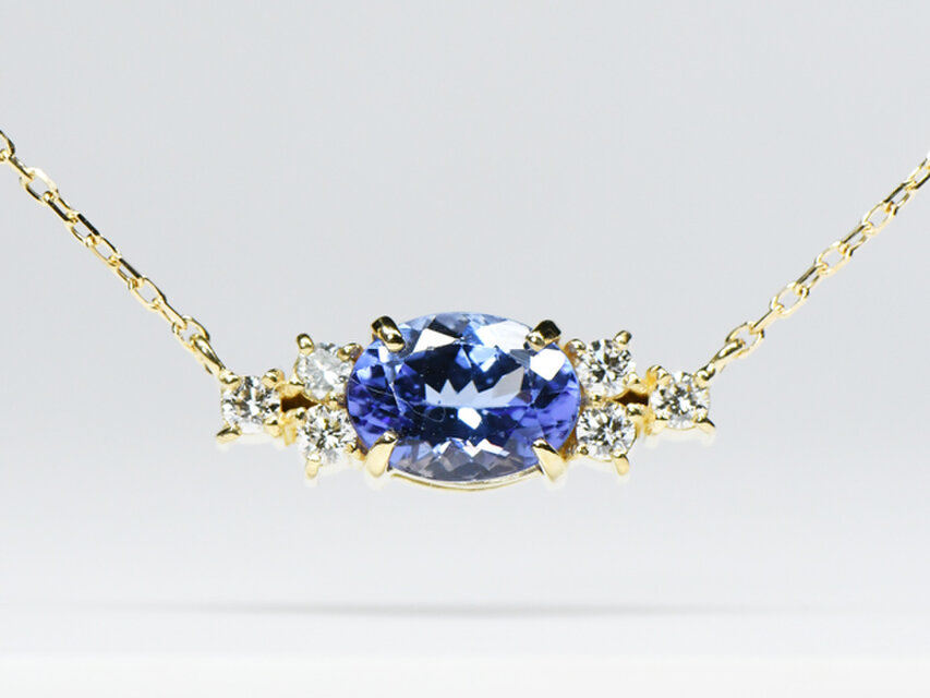 K18　上質 タンザナイト×ダイヤ　ペンダント　BU065