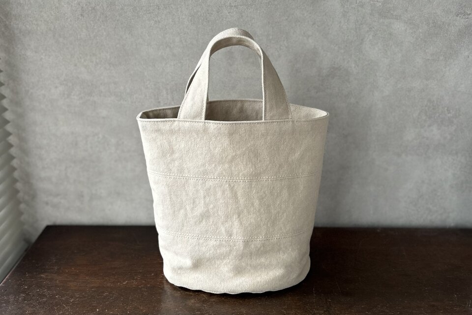 OVALTOTE - stripe -Ⅰ (M)  / ecru × ecru