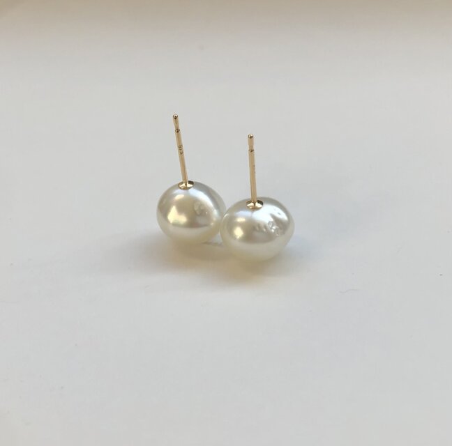 K18 南洋真珠 ケシ ピアス 7.0〜8.0mm ① | iichi 日々の暮らし