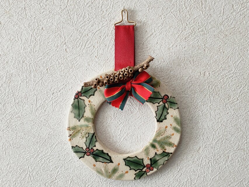 陶器のクリスマスリース