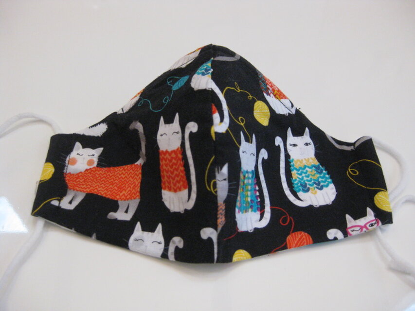 猫柄立体マスク（ノーズワイヤー入り）