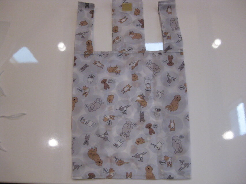 ワン柄 ナイロンエコバッグ