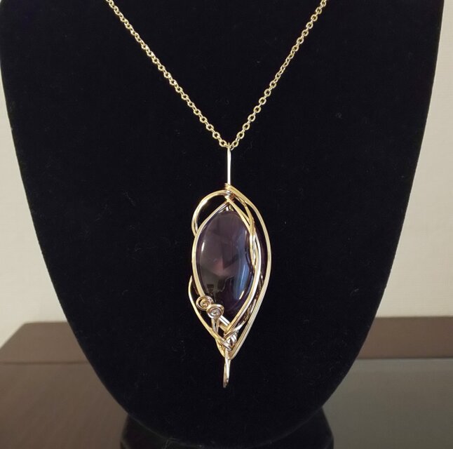 K14gfトラビッチェアメジスト＊ワイヤーアートペンダントトップ☆