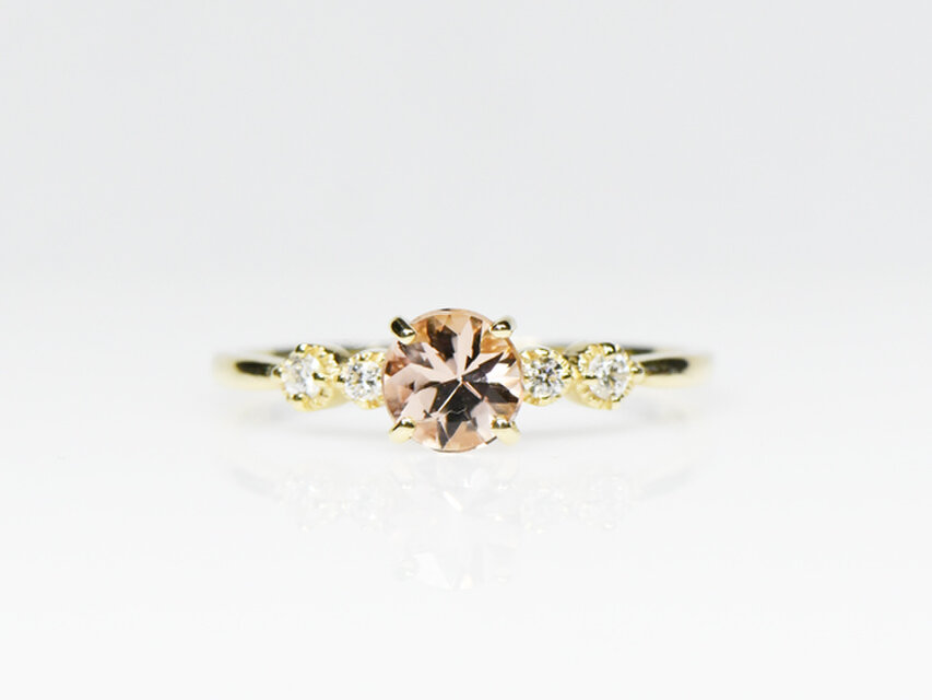 K18　インペリアルトパーズ×ダイヤ　リング　ティナ　BV0022-YRG-058