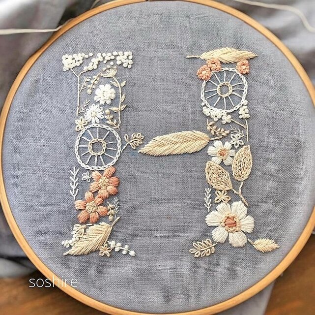 期間限定までセミオーダーのイニシャル刺繍    日々の暮らし