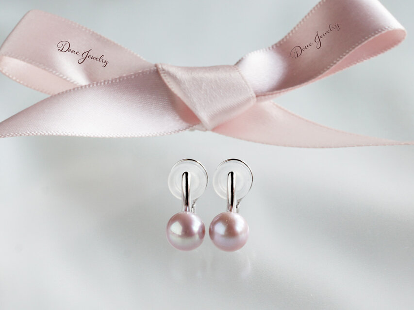 ピアスに見えるパールイヤリングsilver 色：ピンク