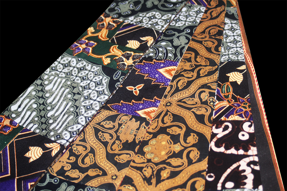 ジャワ更紗　男帯　キリバミ　リバーシブル　