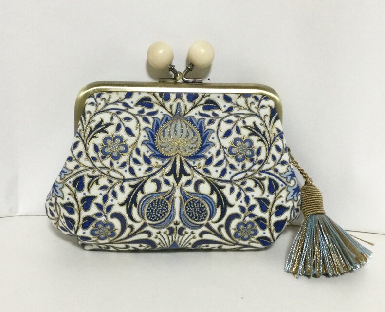 ウイリアムモリス　プレシオン　木玉親子がま口ミニ財布　