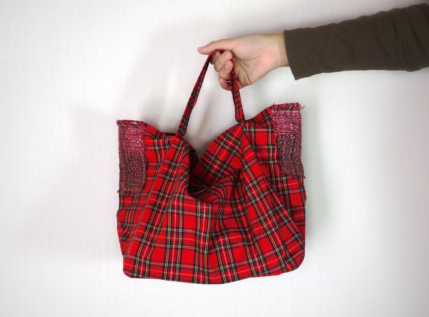 手織りコンビ　傾きにくいランチエコバッグ