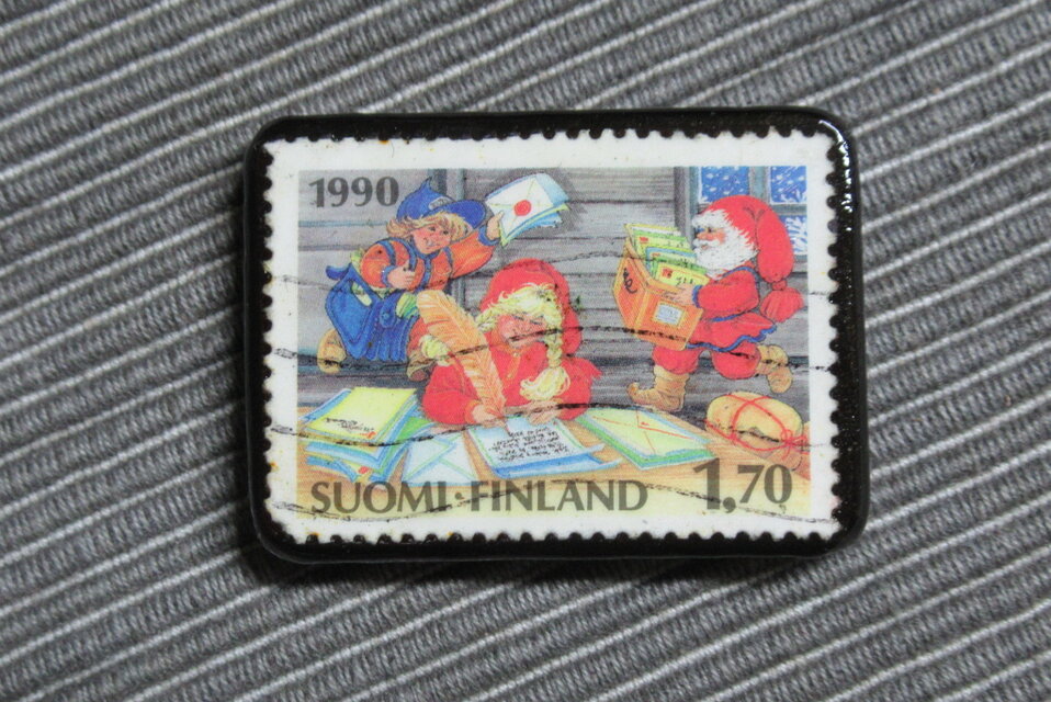 ★★アップサイクル　クリスマス切手マグネット6895