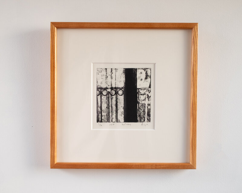 銅版画 “balcony”（額装）