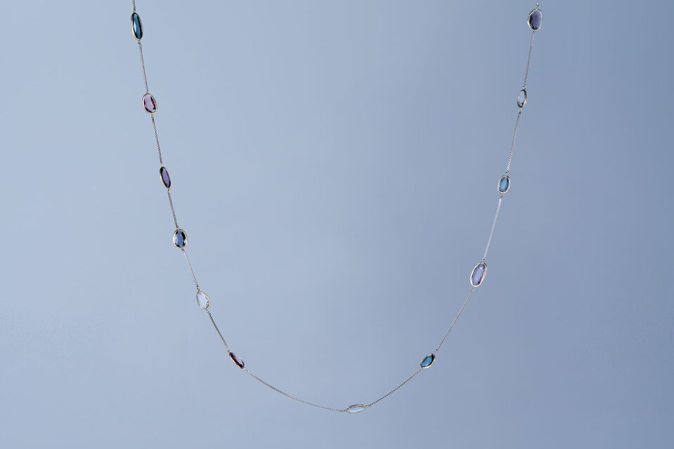 ダブルローズカットロングネックレス