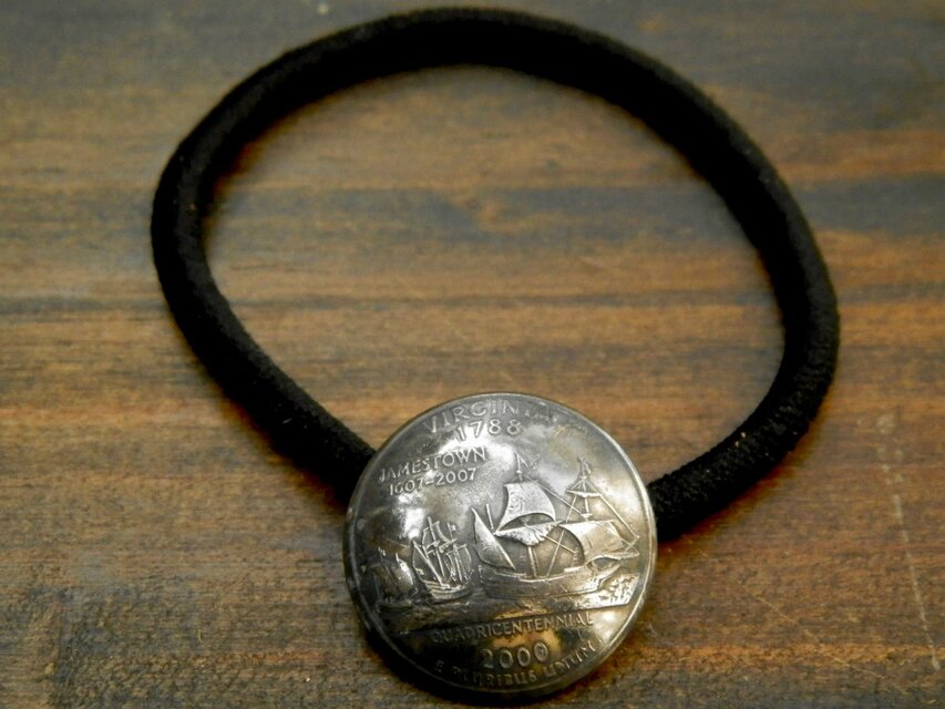 #H176 USA Coin Hair Elastic