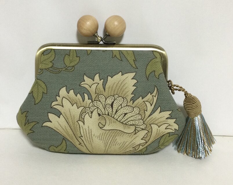 ウイリアムモリス　アネモネ　木玉親子がま口ミニ財布　