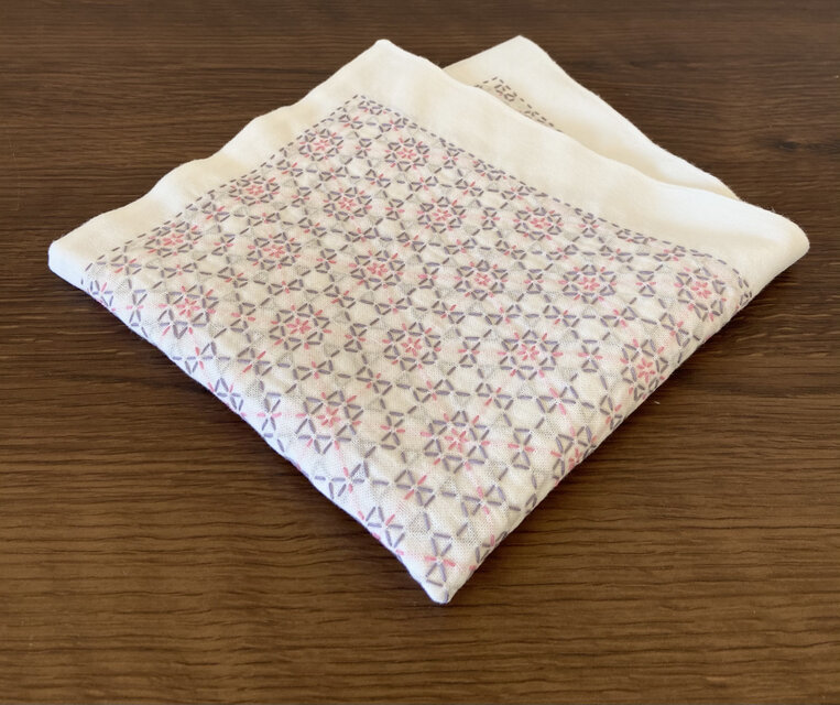 刺し子♡ふきん　(籠目)