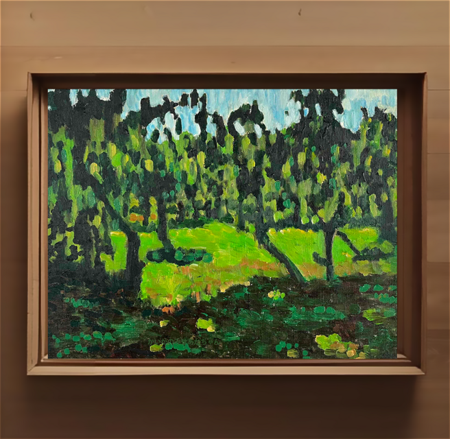 原画・油彩「木々」絵画・F6（32×41㎝）アート・キャンバス | iichi