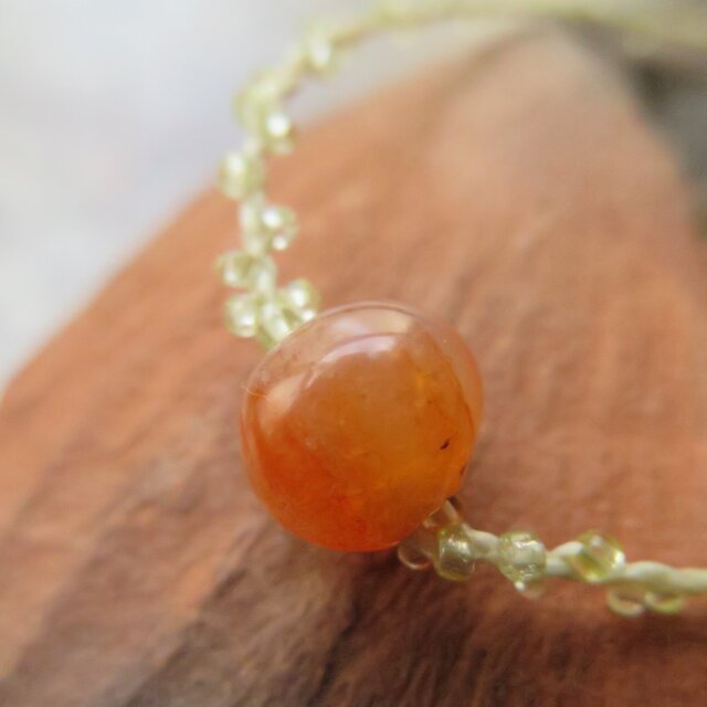 アンティーク　インドカーネリアン　ヴェネチアン＆ボヘミアン　薄黄緑　ブレスレット 　百世 momotose（東）