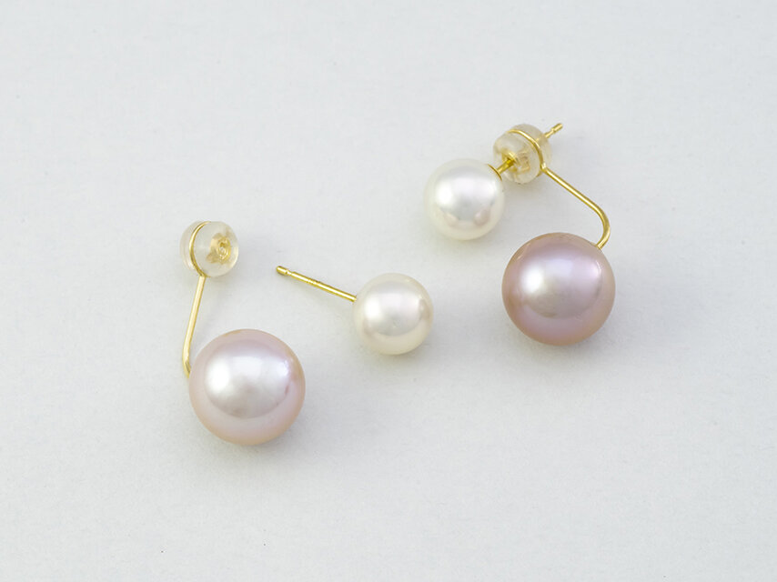 2Way pearl pierce PinkBeige / K18YG