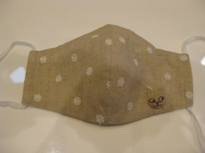 立体マスク（ネコワンポイント・ノーズワイヤー入り）