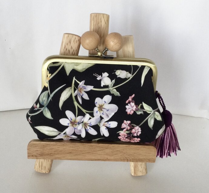 リバティ　プリマベーラ　木玉親子がま口ミニ財布　