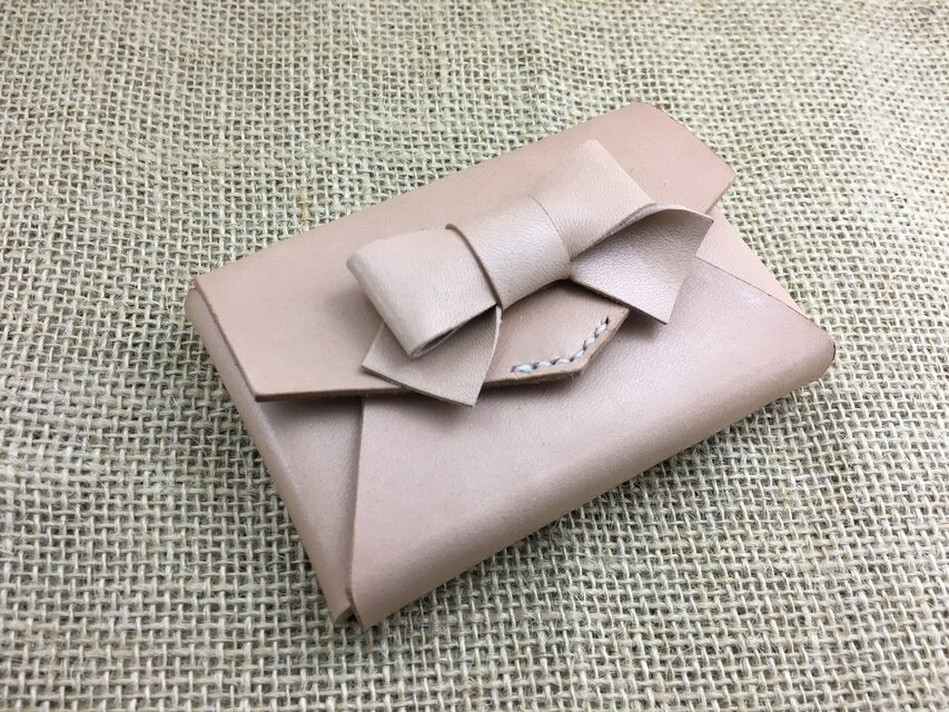 【受注制作】大きなリボン付き箱型カードケース