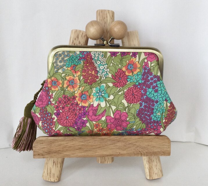 リバティ　シアラ　木玉親子がま口ミニ財布　