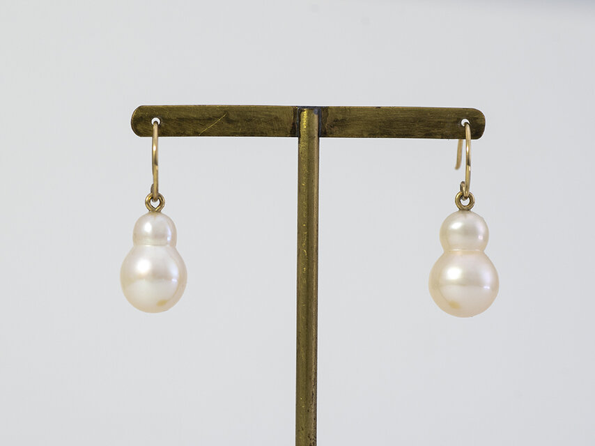 Fresh water pearl round hook pierce / K18YG | iichi 日々の暮らしを