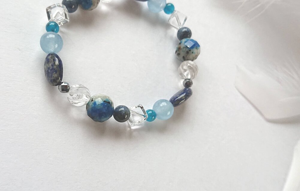 *K2アズライトのミックスブルーブレスレット
