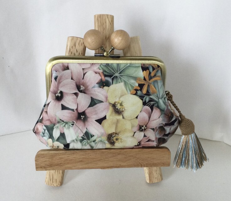 リバティ　ペインテッドジャーニー木玉親子がま口ミニ財布　