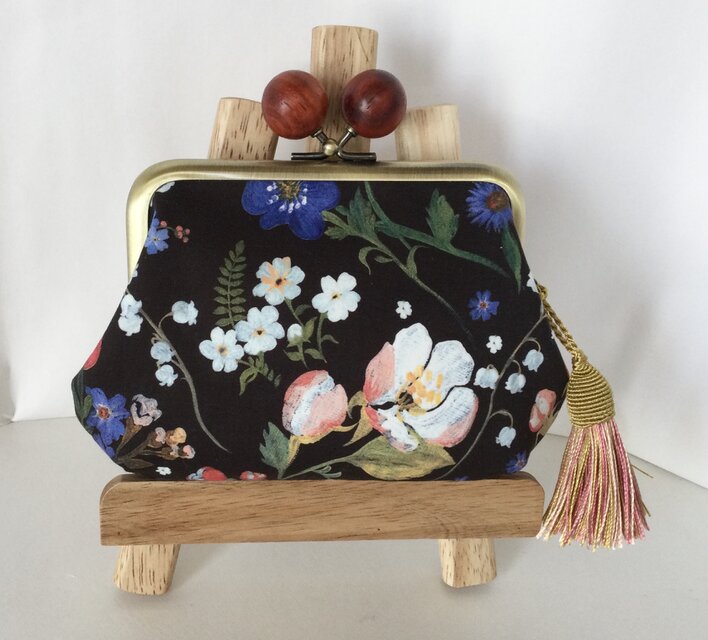 リバティ　ハイディ　木玉親子がま口ミニ財布　