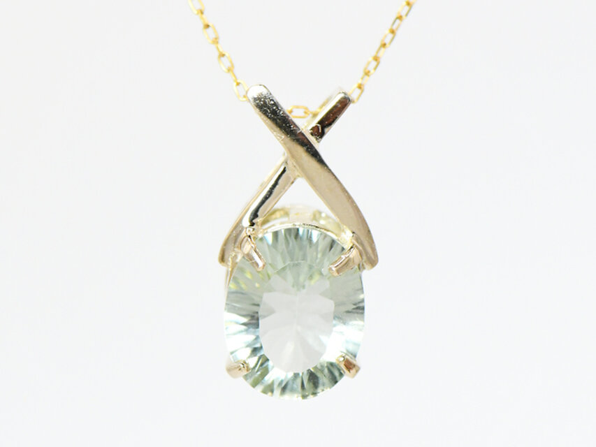 K10 グリーンアメシスト コンケーブカット ペンダントトップ BW0700