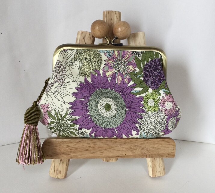 リバティ　スモールスザンヌ　木玉親子がま口ミニ財布　