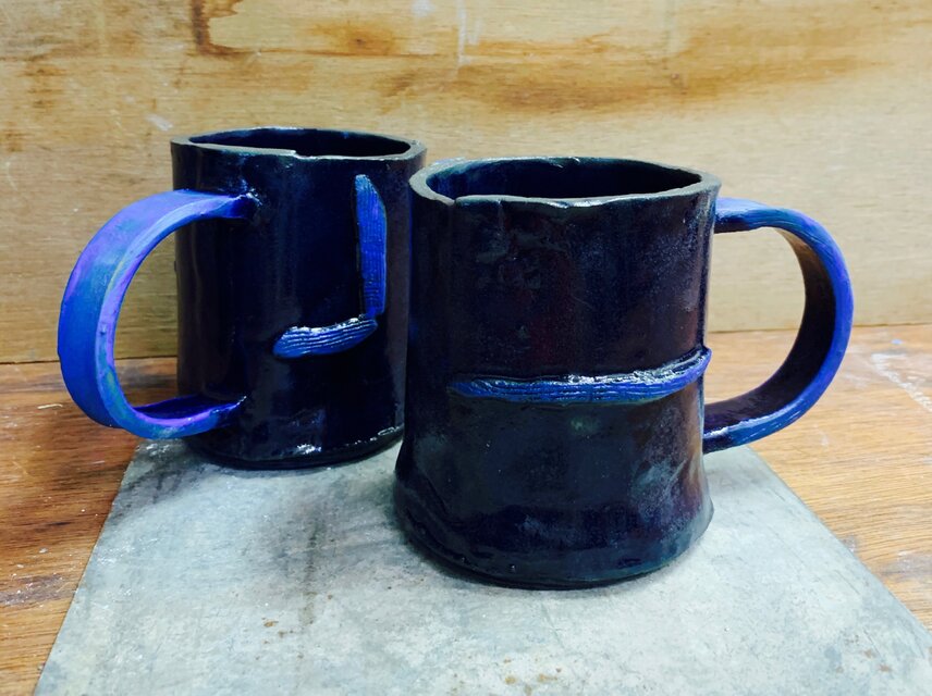 夜の青Cハンドル300mlマグカップL