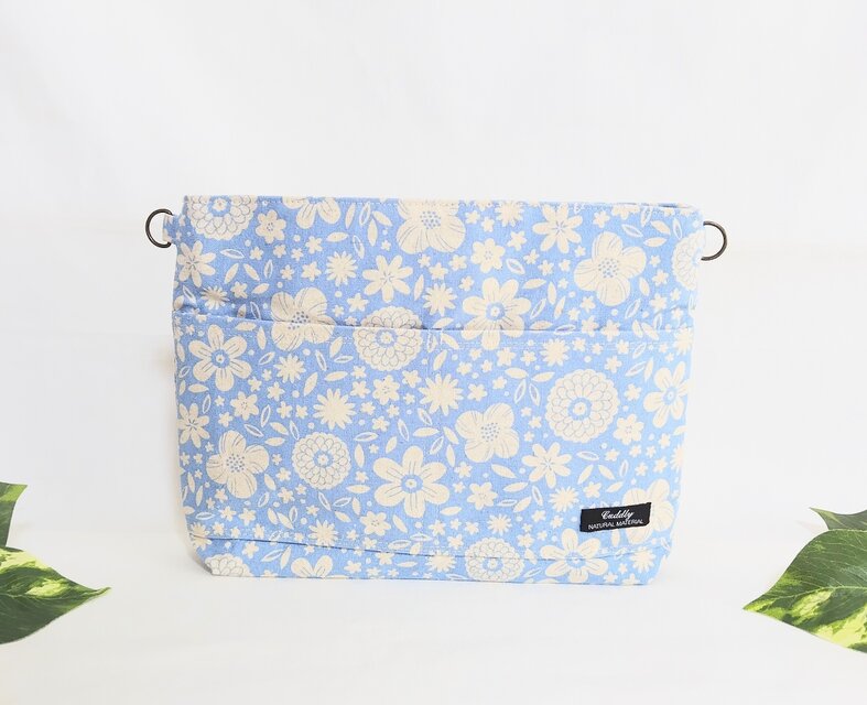 リネンブルー舞う小花の2Wayバックインバック