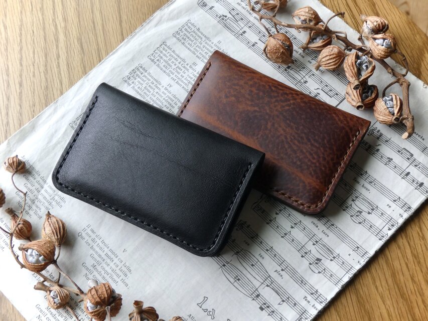 イタリア革の名刺入れ／黒