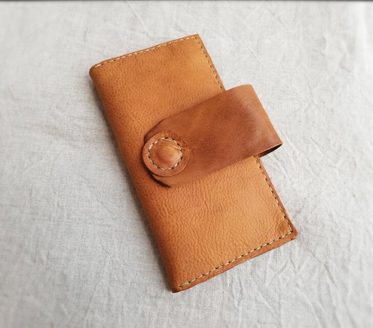 simple wallet　ブラウン　オイルシュリンクレザー