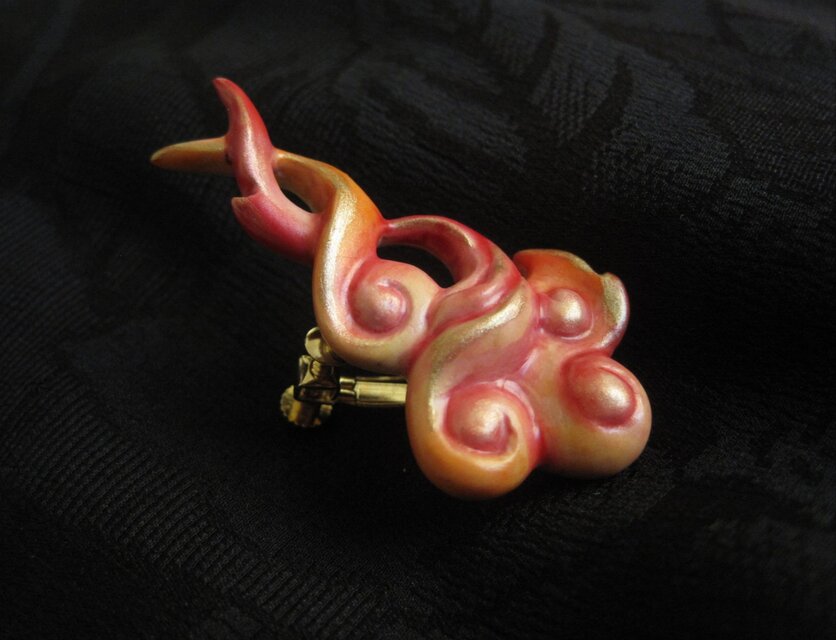 赤の炎のイヤリングB（1ピース）