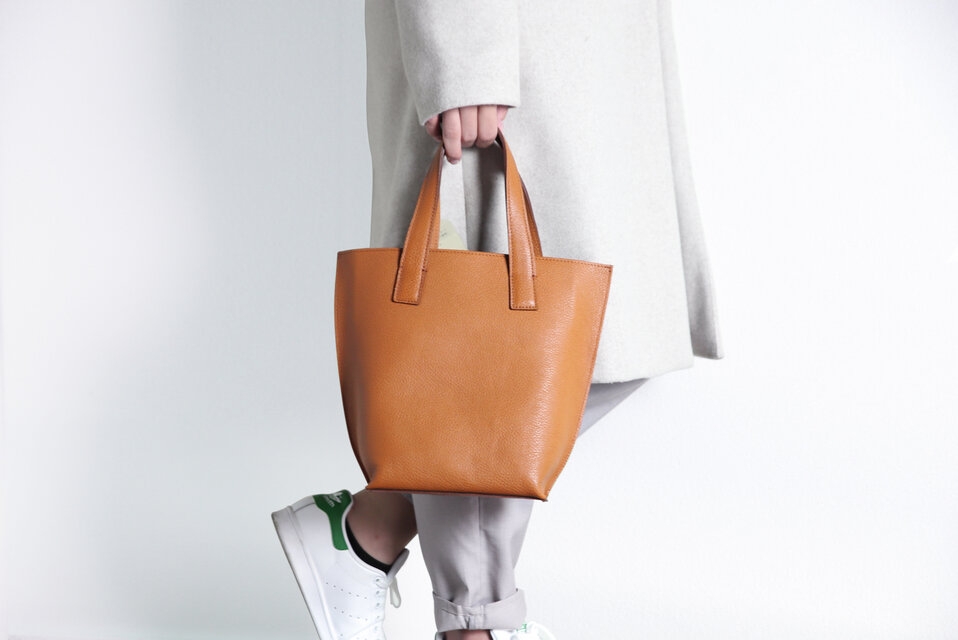 エンボスシュリンク レザー トートバッグ レディース ミニトートバッグ