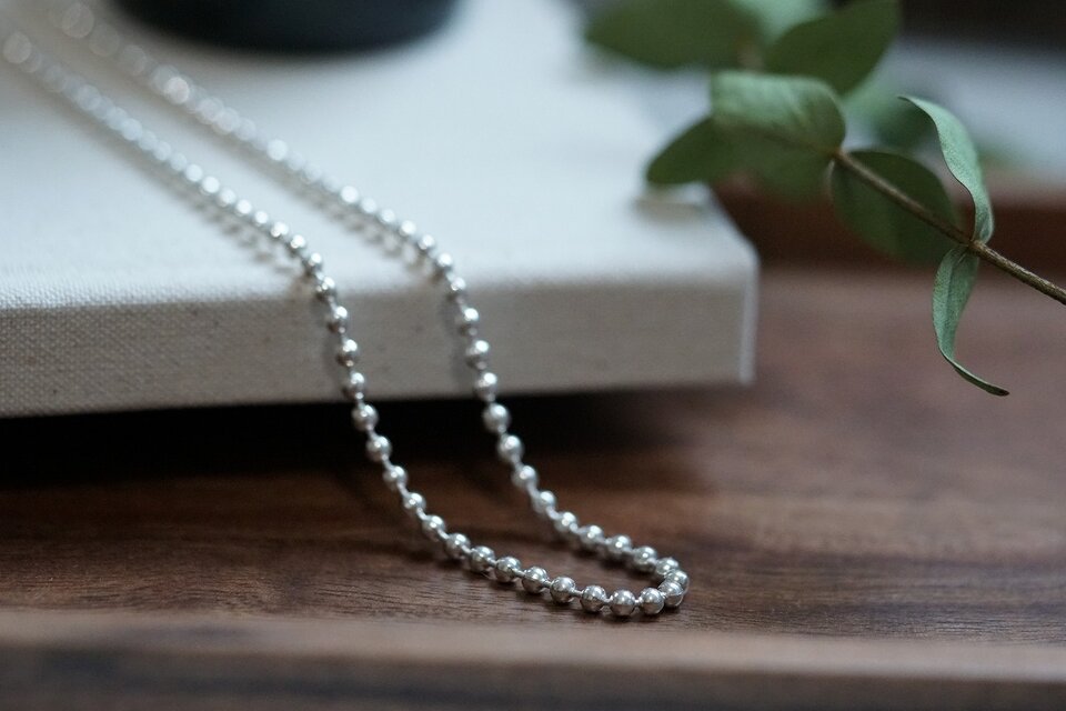 SILVER925 ボールチェーンネックレス 40cm | iichi 日々の暮らしを
