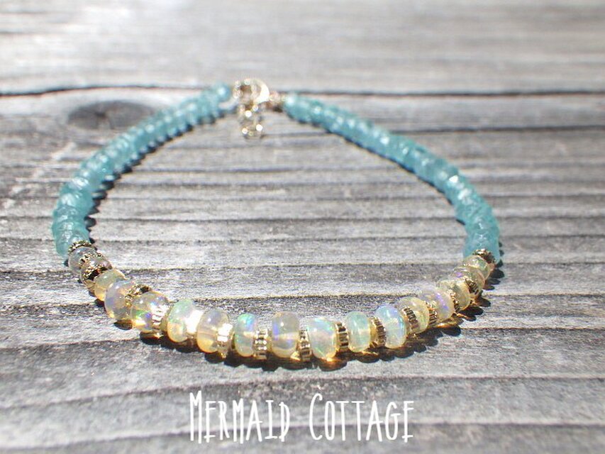 14kgf＊Opal & Sea Bracelet プレシャスオパール＆アパタイト