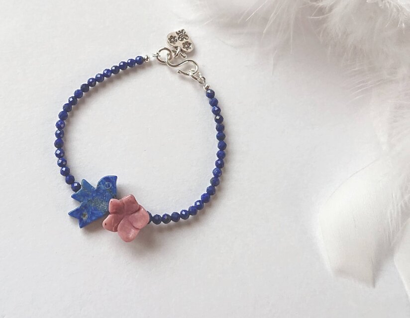 *ラピスの幸運の青い鳥とお花のブレス