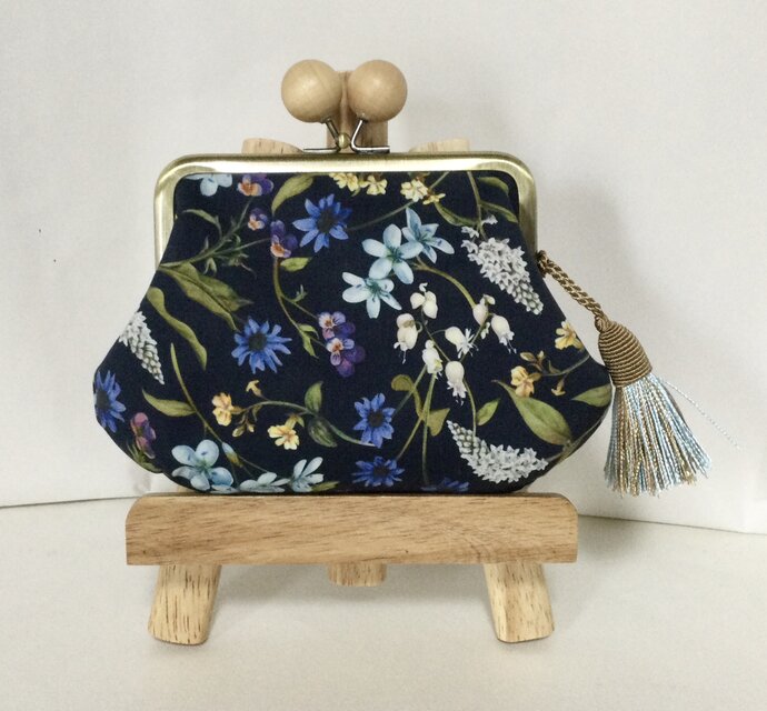 リバティ　プリマベーラ　木玉親子がま口ミニ財布　